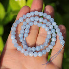 6mm Natural Stone Beads 65pcs Aquamarine Polished Round Smooth Crystal Loose Gemstone Beads for Jewelry Making DIY Bracelet Necklace Earring Crafts Supplies - color: Aquamarine 6mm-65pcs