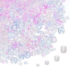 MECCANIXITY 15/0 11/0 8/0 6/0 Glass Seed Beads 1.5mm/2mm/3mm/4mm Loose Seed Beads for Jewelry Earring Bracelet Craft Making, 5888PCS, Purple Series - color: Purple Series