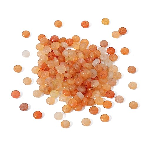 BEADIA Natural Red Aventurine Disk Stone Beads 4x2mm 160pcs Rondelle Loose Semi Gemstone Beads for Jewelry Making Design - color: Red Aventurine