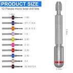 21 PCS Hand Drill Set, Pin Vise Hand Drill Set Including 10 PCS (1.6-2.5mm) Miniature Mini Drill Bits and 10 PCS (0.5-3.2mm) PCB Mini Chuck Chuck for Jewelry DIY, Resin, Wood, Model Making - color: Silver