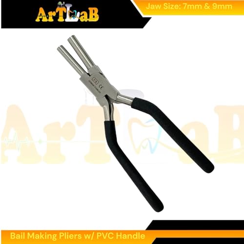 Medium Loop Wire Wrapping Pliers 7mm & 9mm, Round Nose, with PVC Non-Slip Handle | Stainless Steel Jewelry Loop and Hoop Making Pliers | Loop Connector, Bail, Hooks