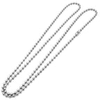 VENICEBEE® Long Stainless Steel Ball Chain Medical Grade 316L Surgical Metal Dog-Tag ID Military Necklace 30" INCHES 3MM Wide Resizable Chain 30 inch + Pouch - HYPOALLERGENIC LEAD-FREE METAL