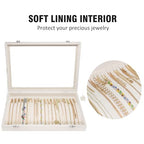 Vicoter Velvet Necklace Display Jewelry Tray 20 Hook Necklace Tray Necklace Pendant Jewelry Tray for Women and Girls - color: Beige, size: 20 Hook