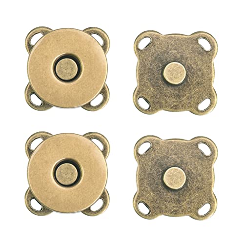 12 Sets Magnetic Snaps Buttons Sew in Magnetic Plum Bag Clasps Button Snaps for Purses Handbag Clothes Scrapbooking Closure Fastener Sewing Craft DIY (15mm) (Bronze) - color: Bronze 12PCS, size: 15MM