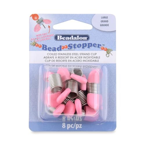 Beadalon Bead Stopper, Large, Pink Tips, 8 pc - size: Large, 8 pc