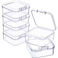 Jetec 6 Pieces Mini Plastic Clear Beads Storage Containers Box for Collecting Small Items, Beads, Jewelry, Business Cards, Game Pieces, Crafts (1.7 x 1.7 x 0.8 Inch) - size: 1.7 x 1.7 x 0.79 Inch