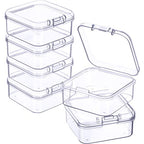 Jetec 6 Pieces Mini Plastic Clear Beads Storage Containers Box for Collecting Small Items, Beads, Jewelry, Business Cards, Game Pieces, Crafts (1.7 x 1.7 x 0.8 Inch) - size: 1.7 x 1.7 x 0.79 Inch