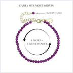 Faceted Bracelet for Women, Certified 925 Sterling Silver with 18K Gold Vermeil Healing Crystal Bracelets for Women - Crystals and Healing Stone Bracelet Women Jewelry for Gift - color: Ruby