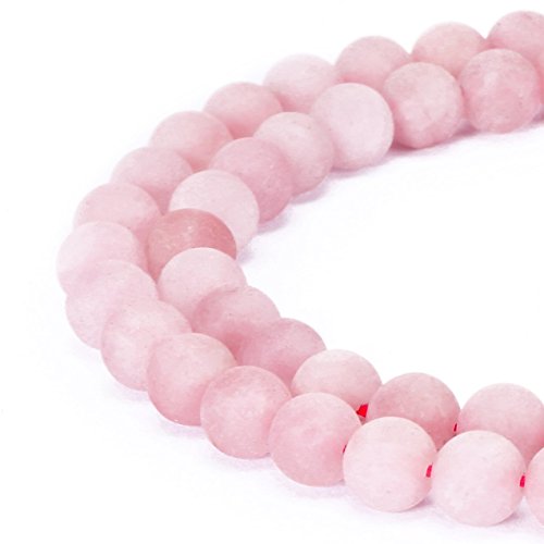 Natural Rose Quartz Stone Beads Pink Round Faced Matte Gemstone Loose Beads for Jewelry Making 2MM 3MM 4MM 6MM 8MM 10MM 12MM (8MM, Rose Matte)