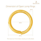 BEADNOVA 8mm Open Jump Rings Gold Jump Rings for Jewelry Making and Keychains (900Pcs) - color: 900pcs, size: 8mm