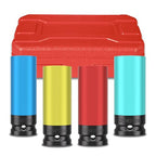 4PCS 1/2" Drive Wheel Protector Impact Socket, Non-Marring Lug Nut Deep Socket Set, CR-MO, 6 Point, Color-Coded Protective Socket | Metric 17 19 21 22 mm - size: 1/2" Protective Cover Sockets 4pcs