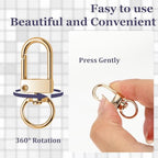 JJUNW 30 Pcs Metal Lobster Claw Clasp, Swivel Snap Key Chain Clip Hooks, Keychain Hooks for Keychain Making DIY Crafts Lanyard Making Pet Collar(Gold) - color: Gold
