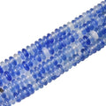 2x4mm 150pcs Natural Blue Crystal Rondelle Stone Beads Semi-Precious Disk Loose Gemstones Bead for DIY Jewelry Making - color: Blue Crystal