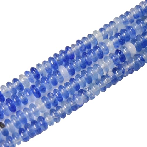 2x4mm 150pcs Natural Blue Crystal Rondelle Stone Beads Semi-Precious Disk Loose Gemstones Bead for DIY Jewelry Making - color: Blue Crystal