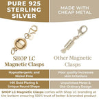 Set of Three 9mm Round Magnetic Lock with Lobster Clasp in 14K Yellow Gold Over Sterling Silver 7.40 Grams Gifts - color: Set of 3 Yellow Gold