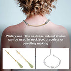 Necklace Extenders, 10Pcs Stainless Steel Gold Silver Necklace Bracelet Anklet Extension Chains with Lobster Clasps and Closures for Jewelry Making - color: Gold Silver