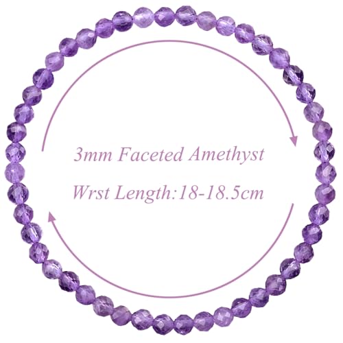 MASSIVE BEADS Natural Genuine Gemstone Beads Healing Crystal Chakra Reiki Jewelry Faceted Round Beads Bracelets 3mm - color: Amethyst