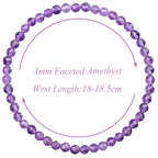 MASSIVE BEADS Natural Genuine Gemstone Beads Healing Crystal Chakra Reiki Jewelry Faceted Round Beads Bracelets 3mm - color: Amethyst