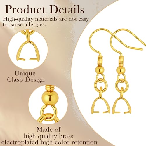 180PCS Earring Making Kits 18K Gold Earring Hooks Hypoallergenic Ear Wires Fish Hook for DIY Jewelry Making Bulk Pack - color: 18k Gold