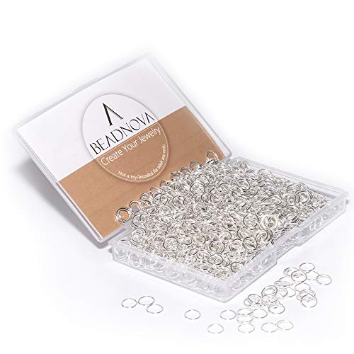 BEADNOVA 7mm Open Jump Rings for Jewelry Making Silver Jewelry Jump Rings for Keychains and Earrings (900Pcs) - color: 900pcs, size: 7mm