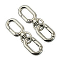 2 PCS Swivel Lobster Claw Clasp, Metal Snap Hooks, Double Opening Key Chain Clip for Bag Car Keychain Making Purse Straps - color: Silver