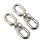 2 PCS Swivel Lobster Claw Clasp, Metal Snap Hooks, Double Opening Key Chain Clip for Bag Car Keychain Making Purse Straps - color: Silver