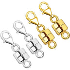 OHINGLT Magnetic Necklace Clasp Extra Strong, Gold and Silver Plated Magnet Jewelry Clasps Converters, Bracelet Extender for Women Seniors - color: 4Pcs | 2Gold & 2Silver