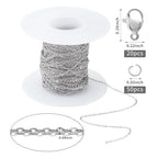 Topacket 33Feet Stainless Steel Necklace Chains Cable Link Chains for Jewelry Making DIY Craft Kit with Lobster Clasps Jump Rings - color: Stainless Steel, size: 1.0mm