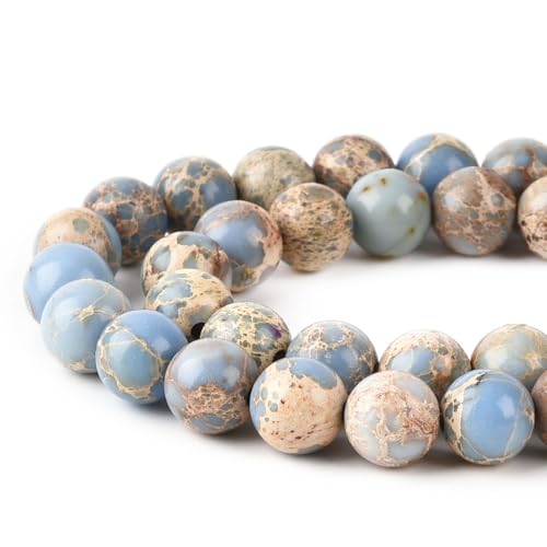 6mm Blue Violet Sea Sediment Imperial Jasper Round Gemstone Natural Stone Loose Beads for Jewelry Making Design Crafts 60 Pcs 15 Inch - color: Blue Violet, size: 6mm