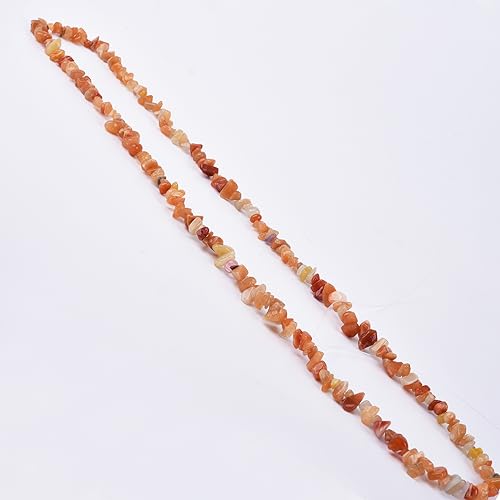 5-8mm 34 inches Natural Crystal Stone Beads for Jewelry Making Tumbled Drilled Irregular Gravel Gemstones Chips Stone Beads by Strand (Red Aventurine) - color: Red Aventurine