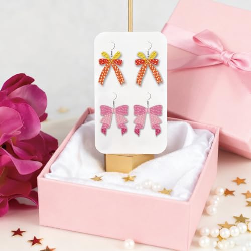 BEUNITONE Bow Diamond Art Earring Kit for Making Earrings - 12Pcs DIY Crystal Bow Shape Sequin Art Craft, Wearable Jewelry Making for Adults Women, Drop Dangle Earring Handmade Gifts for Birthdays - style: Bow