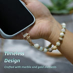 Marble Beaded Phone Wrist Strap,Detachable Phone Bracelet Strap with Tether Tab,Hands-Free Wristlet Strap (Amazonite) - color: Amazonite