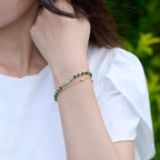 Farfume Crystal Bracelet Beaded Bracelets 4mm Natural Stone Beads Gemstone Handmade Jewelry Valentine's Day Gifts - color: African Turquoise-Grounding & Harmony