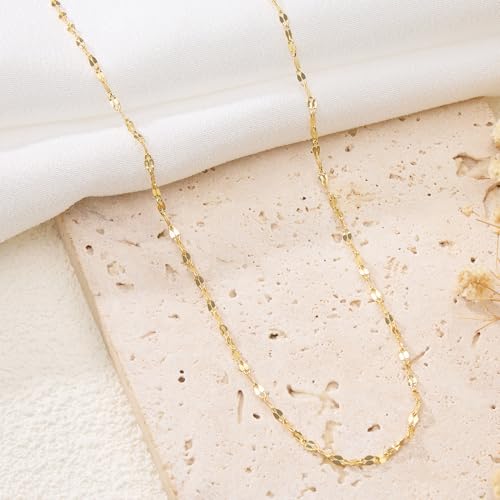 GTVOODX 33 Feet 18K Gold PVD Plated Stainless Steel Lip Chains for Jewelry Making 2mm Dapped Sequin Chain Spool Bulk for DIY Necklace and Bracelet Accessories - color: Gold Lip