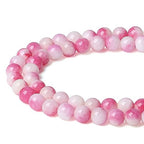 LAIDANLA Pink Tourmaline Jade 6mm Natural Stone Beads Round Loose Gemstone Stone Beads for DIY Bracelet Necklace Earrings Jewelry Making Polishing Beading Crystal 96PCS 2 Strand 32" - color: Z-Pink Tourmaline Jade, size: 6mm
