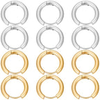 SUNNYCLUE 1 Box 24Pcs 2 Colors Real 18K Gold Plated Gold Silver Huggie Earrings Stainless Steel Huggie Hoops Bulk Leverbacks Findings Metal Round Ear Hoops for Jewelry Making DIY Crafts Women Supplies - style: Chic