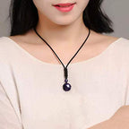 Jovivi Healing Crystals Necklace Natural Tiger Eye Amethyst Lucky Blessing Protection Chakra Beads Stone Pendant for Women Men Adjustable - color: Amethyst