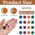 40PCS 8MM Tiger Eye Gemstone Beads with Hole Natural Round Stone Energy Pink Blue Green Smooth Polished Loose Spacer Bead Bulk for Jewelry Making Earrings Bracelets Necklaces DIY Crafts - size: 8mm 40pcs