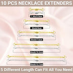 OHINGLT Necklace Extender Magnetic Clasps Chain Extenders for Necklaces,Gold and Silver Magnetic Necklace Clasps and Closures with Bracelet Extension - color: 10Pcs | Gold & Silver