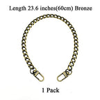 HAHIYO Purse Chain Strap 23.6 inches Bronze Shoulder Cross Body Sling Purse Handbag Clutch Replacement Comfortable Flat 0.4' Wide Enough 2.4mm Extra Thick Metal 1 Pack - size: Bronze 23.6 inches