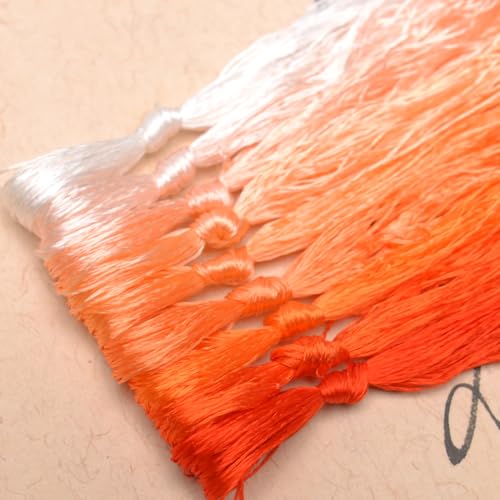100% Nature Mulberry Handmade Embroidery Silk Thread Woven Jewelry Accessory Artificial Flowers Cross Stitch Floss DIY Sewing Kits 9 Gradient Colors 110m Each (26) - color: 26