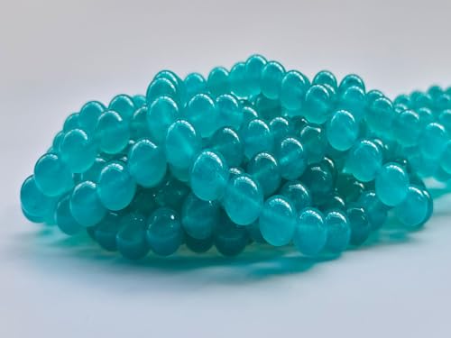 Stone Beads 6mm 140pcs Lake Blue Chalcedony Beads Round Loose Gemstones Beads for Bracelet Necklace Jewelry Making (6mm, 60617 Lake Blue Chalcedony) - color: Lake Blue Chalcedony Beads, size: 6mm