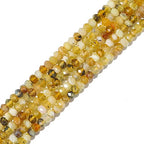 BEADIA Natural Yellow Opal Beads 4x2mm 120pcs Faceted Rondelle Loose Semi Gemstone Beads for Jewelry Making Design - color: Yellow Opal