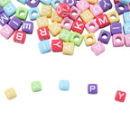 1000Pcs Cube Acrylic Letter Beads 6x6mm Colorful Alphabet A-Z Letter Beads for DIY Bracelet Necklace Jewelry Making - color: Colorful Mixed White Letter A-Z