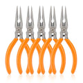 Rongon 5" 5 PCS Needle Nose Pliers for Jewelry Making, 5Pcs Small Needle Nose Pliers Set High Carbon Steel, Mini Long Nose Pliers with Wire Cutter for Home, Fishing, Jewelry, Crafts（5Pcs） - size: 5Pcs