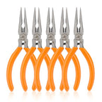 Rongon 5" 5 PCS Needle Nose Pliers for Jewelry Making, 5Pcs Small Needle Nose Pliers Set High Carbon Steel, Mini Long Nose Pliers with Wire Cutter for Home, Fishing, Jewelry, Crafts（5Pcs） - size: 5Pcs