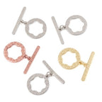 Round Toggle Clasps OT Toggle Jewelry Clasps T-Bar Bracelet Closure Clasp Fastener IQ End Connectors for DIY Necklace Bracelet Jewelry Making 5 Sets - color: 5 Colors-OT