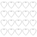 Oubaka 50pcs Open Bezel Pendants Heart Open Frame Pendant Geometric Hollow Bezel Pendants Resin Casting Frame Pendant for Earrings, Necklace, Bracelet, Pressed Flower, DIY Crafts(White K) - color: White K;Heart