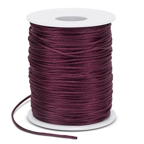 1.5mm Nylon Cord 328 Feet Satin Cord Nylon String for Bracelets, Bracelet Thread Bead String for Jewelry Making, Necklace, Chinese Knotting, Beading, DIY Crafts (Fuchsia) - color: Fuchsia, size: 1.5mm x 328 Feet