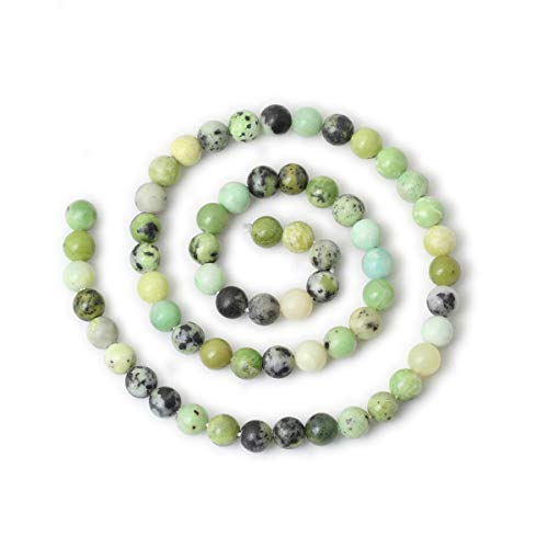 60PCS 6mm Natural Australian Jade Gemstone Round Loose Beads for Jewelry Making DIY Handmade Materials 1 Strand 15" - color: Australian jade, size: 6mm
